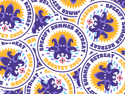 Octopatch 🐙 badge beach branding crest flower goodies illustration logo octopus patch retro stickers summer sun typography vintage waves
