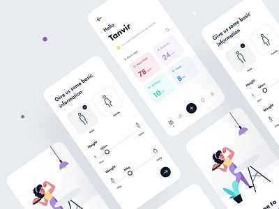 Personal Health Tracker App app concept design fitness fitness app food health health app health care health tracker healthcare healthy life ios minimal modern orely sleek trendy ui ux