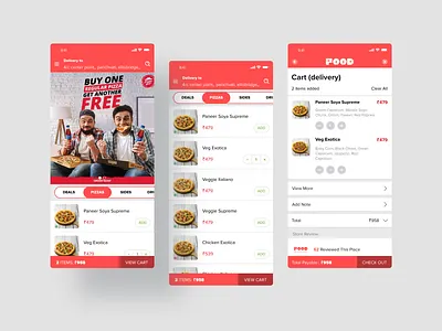 Food App clean ui food app design food app ui ios app development mobile app design pizza app user experience design user interface design