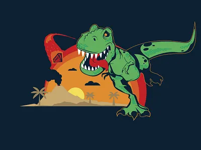 A Lasting Impact color dino dinosaur illustraion shirt texture