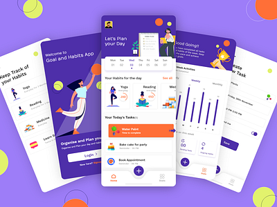 Habbit-Buddy app app design app screen app screens app ui branding codiant design mobile app promotion scheduler ui