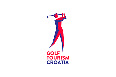 Golf Tourism Croatia blue brand branding clean croatia design golf identity illustration logo logotype red sport tourism