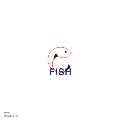 Fish | Day01 brand brand identity fish graphicdesign icon inktober inktober2020 logo logobook logoclub logodesign