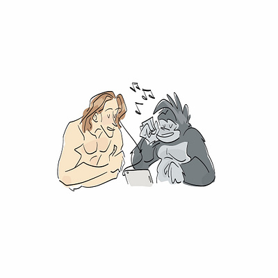 Terk & Tarzan drawing illustration tarzan