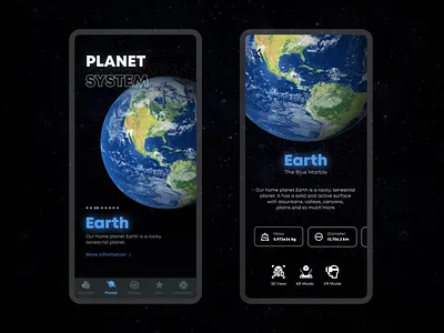 SpaceApp dailyui design design inspiration mobile ui solar solarsystem space ui