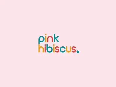 Pink Hibiscus Logo brand brand identity branding clothing color colorful colourful design flower icon logo logo design logotype vector