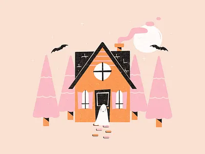 Cabin in the Woods ghost halloween illustration inktober inktober2020 vectober vector