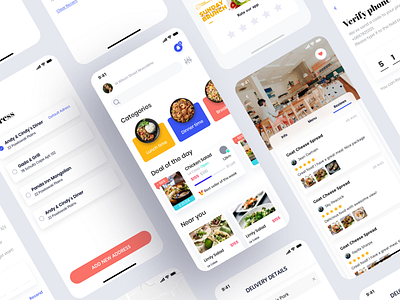 Eatme - Food Delivery App booking app clean ui deal delivery finance food app food delivery food design food order home page illustration map order ordering restaurant sign in sign up ui design ui kit wallet app