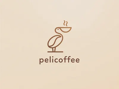 Pelicoffee abstract coffee creative esense lines logo logocoffee logodesign logodesigner logomark mark minimal simple symbol