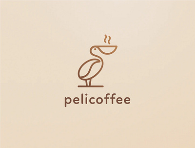 Pelicoffee abstract coffee creative esense lines logo logocoffee logodesign logodesigner logomark mark minimal simple symbol