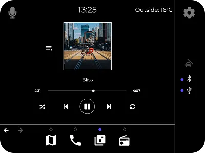 34. Car Interface adobexd dailyui design flat infotainment