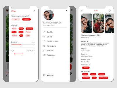 Profile Slide dating website datingapp design profile profile design profile page ui ux web website