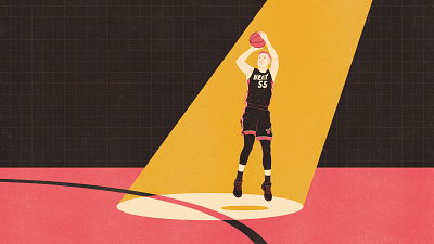 Duncan Robinson 3 pointer ball basketball editorial illustration heat hoops illustration miami nba procreate sports the ringer