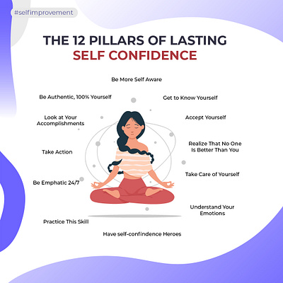 12 Pillars of Lasting Self Confidance gradient graphic design graphicdesign illustations illustration illustrator