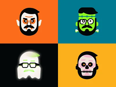 Dorkness Falls Across the Land avatar face figma frankenstein ghost halloween illustration monster scary skull spooky vampire vector