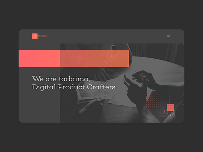 Tadaima’s website - Homepage & Menu animation animation branding dark ui design home page menu ui website