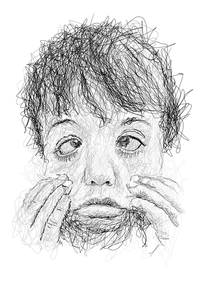 Funny Child illustration lineart potrait scribble