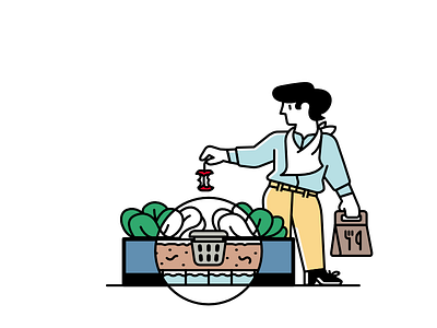 Noocity Spot Illustration character compost garden grow illustration leftovers lunch urban farming vegetables