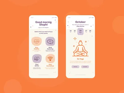 Self Care App Concept app design mobile mobile ui self care selfcare ui