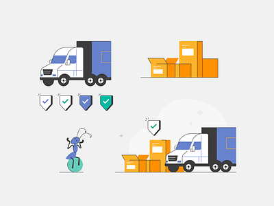 Style exploration automotive box boxes branding checkmark dashboard delivery design driver fast icon icon set iconography illustration location manager map tracking truck vector