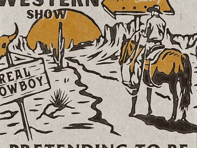 The Western Show badge design branding handdrawn illustration t shirt design vector vintage vintage badge vintage design