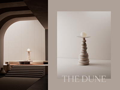 The Dune 3d atmosphere beige c4d cinema 4d color composition concept design geometric illustration lepikdaniel minimal modern organic product studio typography