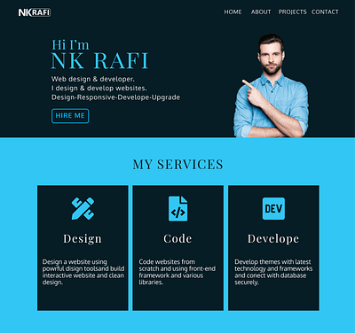 Portfolio Landing Page Design. bootstrap css design for website e mail template design html landing page landing page design nk nk rafi portfolio portfolio template portfolio website psd to html web design web designer web template design website website design website ui design