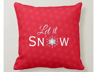 Throw pillow Let it snow decor holiday home decor let it snow snow throw pillow zazzle