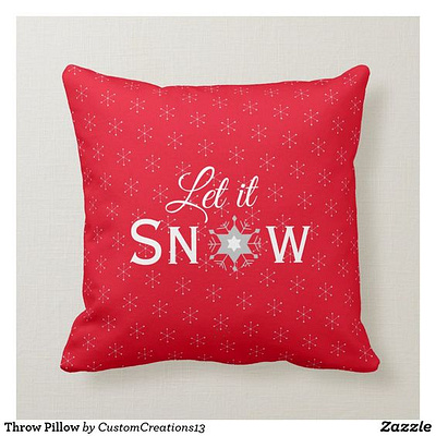 Throw pillow Let it snow decor holiday home decor let it snow snow throw pillow zazzle
