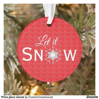 Let it snow ornament christmas tree colorful holidays ornament pretty red snow trees zazzle