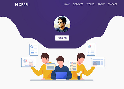 Portfolio Website Landing Page UI. best web designer bootstrap css e mail template design freelancer front end development html landing page design nk rafi portfolio portfolio website responsive design responsive website design web design web design freelancer web designer web page design website website builder website design