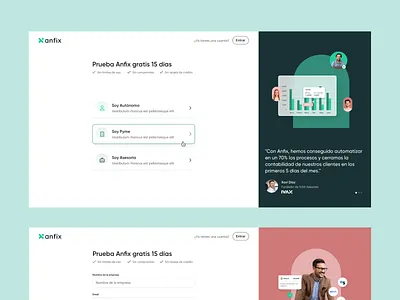 Sign Up Process - Anfix business clean green login login form login page minimal design saas login sign up signup simple design ui design web page