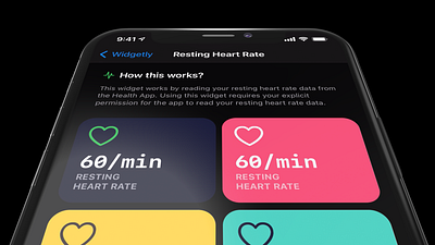 Widgetly for iOS apple health heart rate ios ios14 iphone minimalist mobile ui ux widgets