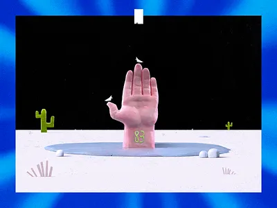 83 blue clay dark hand illustration paper polymer clay