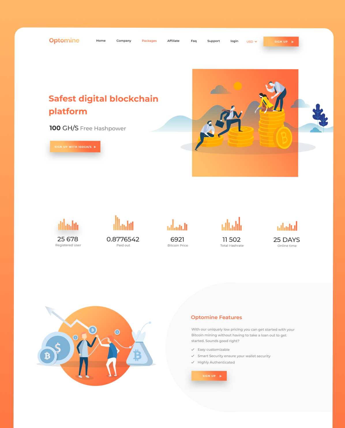 Optomine Digital Blockchain Platform app design branding design graphic design illustration landing page logo product design responsive design typography uiux website design