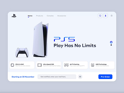 Playstation 5 | Website Concept animation check out concept exploration minimal playstation playstation5 product purchase ui ui design ux ux design web webdesign website concept