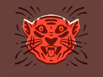 fangs animal eyes feline halloween illustration jungle cat predator scary teeth tiger