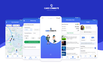 CARE COMMUTE - Distancgin Away from Covid 19 casestudy covid19 covidapplication design uiux