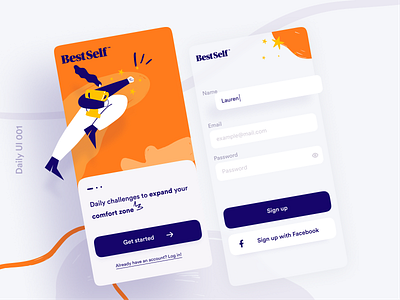 Daily UI 001 - Sign up page app design appui appuidesign dailyui dailyui 001 dailyuichallenge figma illustration signup ui ux vector welcome