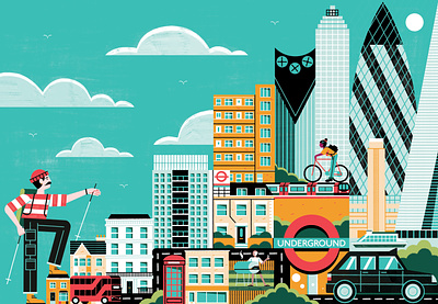 Time out - London Property Market architecture colour design editorial illustration illustration print