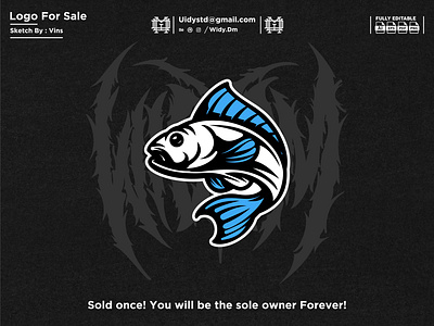 Fish Logo animal animal logo aquarium aquarium logo farm farm logo fish fish logo logo logo for sale mascot mascot logo pet pet logo pets pets logo zoo zoo logo