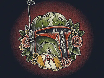 Mandalorian flash flash art illustration t shirt design tattoo traditional