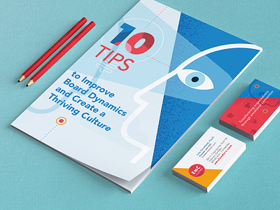 EmC Leaders 10 Tips branding brochure business card illustration
