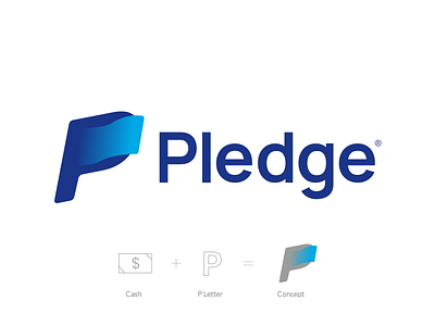 Pledge Online Banking l Logo Design 2020 design bank app bankingapp brand identity brand logo digital banking logodesign minimalist logo pledge online banking trend