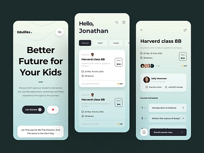 Course Learning App academy adobexd app design clean colors course design education education app graphic design learning app new online course popular school student teaching ui ui design ui ux