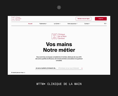 CLINIQUE DE LA MAIN - Website ui webdesign