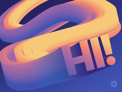 Hi! gradient type typography vector