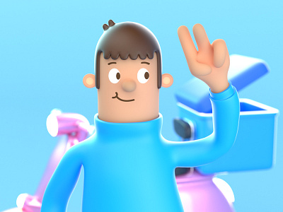Delivery Character Expression 1. 3d 3d art cgi character character design character illustration design illustration render rigging vespa