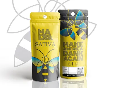 MADA cartridge SATIVA bag cartridge graphic design illustration logo pouch design sativa thc