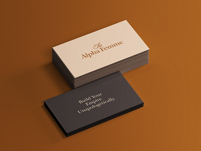 The Alpha Femme alpha branding brown business card clothes female lettering logo designer typography